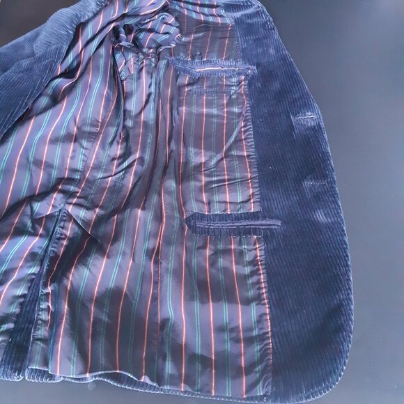 JP Tilford Samuelsohn SZ 38 Navy Blue Corduroy 2 Button Sport Jacket Blazer - Picture 8 of 15